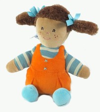 Doudou poupee orange bleue