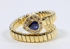 Bague serpent saphir bleu et