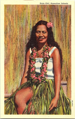Hula girl îles hawaii carte - girl,