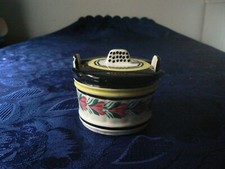 ANCIEN POT COUVERT MOUTARDIER HB QUIMPER BONBONNIERE FAIENCE VINTAGE CERAMIQUE