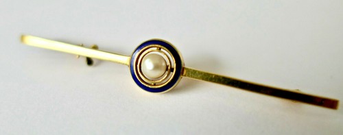 Broche perle fine émaille - perle,