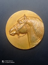 Médaille animalière en bronze Société du cheval d'attelage signé A.MAHON .