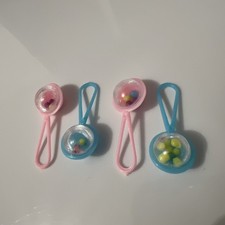 LOT DE 4 MINIS HOCHETS POUR POUPON ANCIEN / POUPÉE ANCIENNE - JOUET NEUF