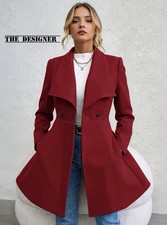 Manteau Rouge Élégant Femme