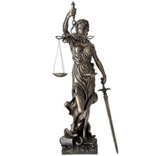 Grande statue Justitia Thémis de couleur bronze 73 cm