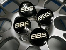 BBS Véritable enjoliveurs centre de roue 80 mm emblème noir P5624237 lot de 4...