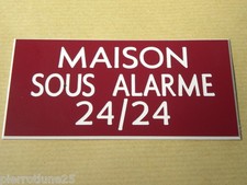 plaque gravée MAISON SOUS ALARME 24/24 (2 versions) petit format 
