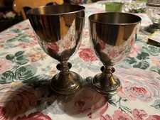 Etains du manoir Brillant 6 Verres Calices Rares Eau Ou Vin - 1990  TBE