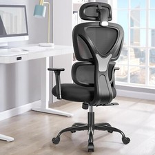 KERDOM Chaise de Bureau Ergonomique, Fauteuil de Bureau en Maille Respirante Con