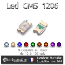 Leds CMS SMD 1206 - Choix 9 couleurs - 10 à 100 leds
