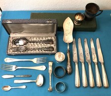 lot couverts Coquetier Rond serviette Pelle Art Nouveau Christofle Ravinet GSL1