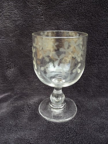 Ancien verre soufflé - ancien, gravé