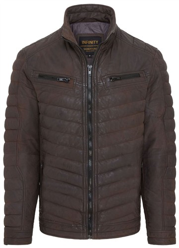Veste biker cuir marron - veste,
