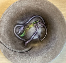 VERRERIE LA ROCHERE - Grande coupe en verre signée La Rochere 