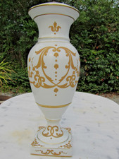 Ancien grand pied de lampe LIMOGES - décor B.H Vincennes - Hauteur 41 cm  - TBE