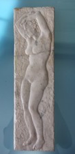 Pierre LEVEN nu féminin - sculpture en bas-relief signée