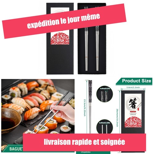 Baguettes japonaises inox
