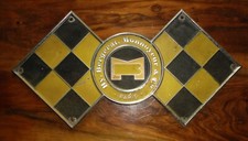 rare plaque métal ancien Bergerat Monnoyeur Caterpillar engin TP tracteur 1950