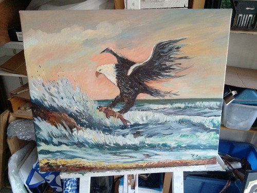 Tableau huile sur toile - tableau,