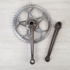 Pédalier en acier galvanisé 46D 14x1.25 vélo vintage cyclotourisme 1950s France