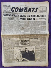 Politique : Journal " Combat " de la Milice - Joseph Darnand - avril 1944