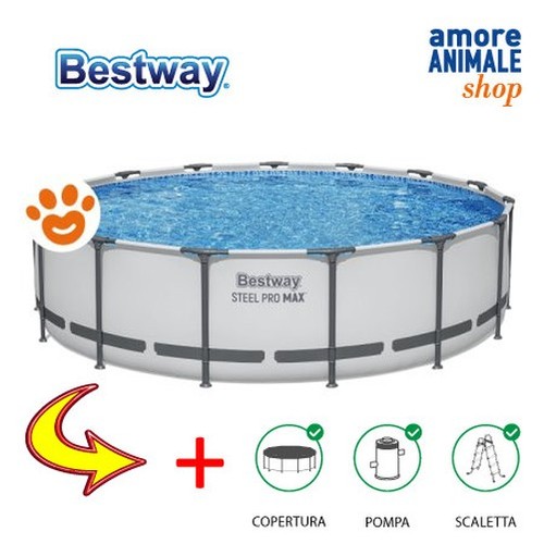 Bestway piscine ronde steel - piscine,