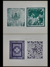 EDME COUTY - COMPOSITIONS ART NOUVEAU, FLEURS, TENTURE - 2 PLANCHES 1898