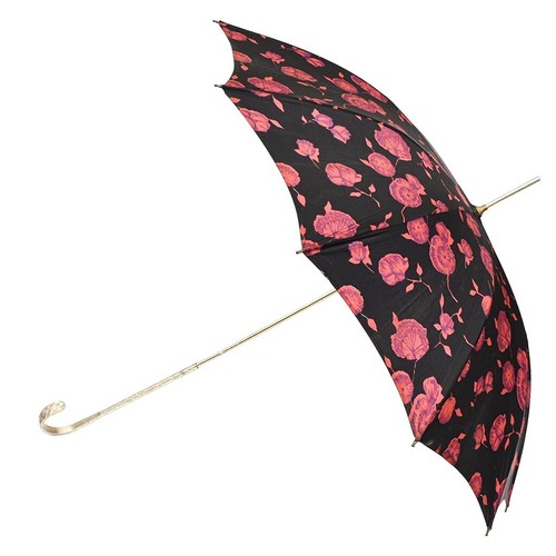 Parapluie fleuri rouge noir