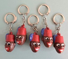 5 Anciens portes clés Banania chocolat - Tête Tirailleur Sénégalais - Années 60-