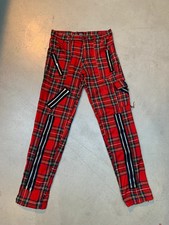 Pantalon punk tartan rouge à
