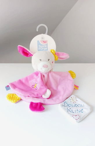 Doudou plat rond chien lapin - doudou,