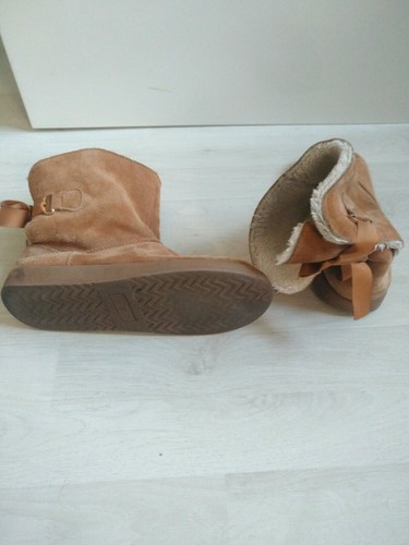 Bottines daim fourrés marron - bottines,