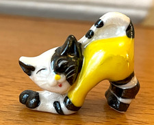 Fève CHAT Art Jaune et Noir