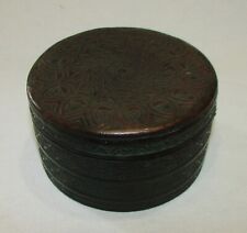 BOITE A TABAC ANCIENNE EN CUIR GAUFRE 19ème siècle 19thC box