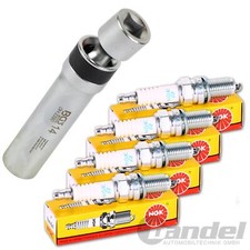 4 Bougies D'Allumage NGK + BGS Insert Mixte Écrou 14mm Convient pour BMW E81 E90