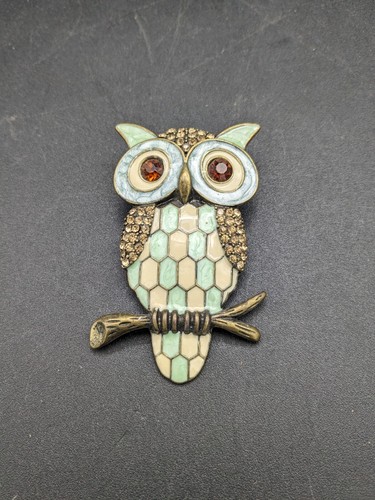 Broche vintage chouette - broche,