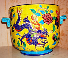 Emaux de Longwy. Cache pot fin