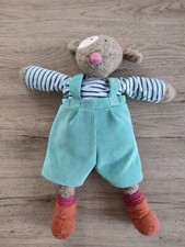 Doudou chien salopette vert