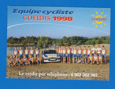 CYCLISME carte Equipe cycliste COFIDIS 1998