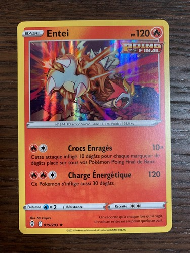 Carte pokémon holo - carte, entei