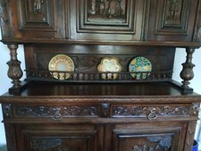 Vaisselier breton , chêne massif très joliement sculpté 19eme