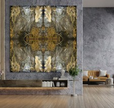 STEINGOLD XXL Tableau Abstrait Sur Canapé Fauteuil Noir Marron Habitat Moderne