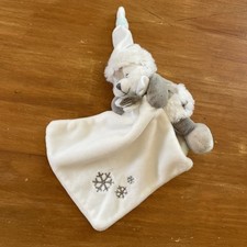 Doudou Histoire D'ours Chien Husky Loup Flocon Gris Mouchoir Blanc HO2501 Bonnet