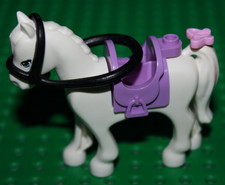 Cheval Lego Friends White Equipé :selle 93086,Bridle 93087