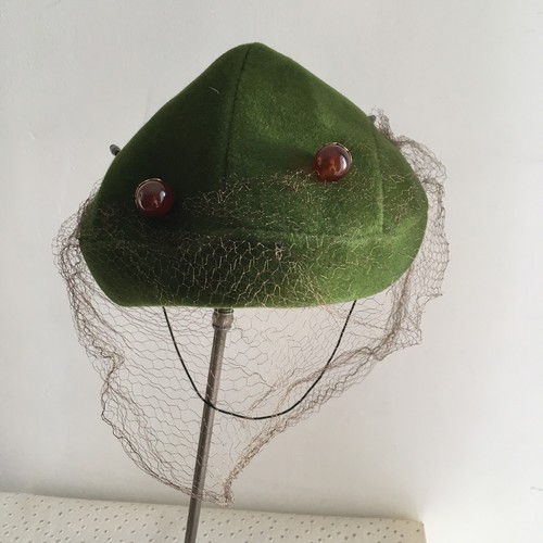 Ancien chapeau velours vert - ancien,