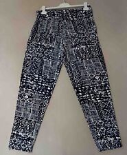 pantalon fluide d'été noir bleu marine blanc :: taille S 38