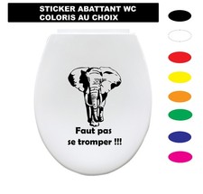 Sticker WC Éléphant – Autocollant Abattant Toilettes Humour – Coloris au choix
