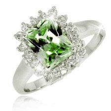 925 Argent Vert Olive & Bague