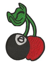 Ecusson patche cerise billiard 8 ball thermocollant patch emo punk brodé