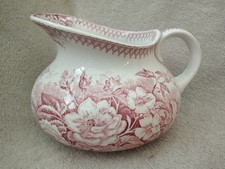 Ancien Broc de toilette terre de fer modèle Jardinière Sarreguemines U&C rose